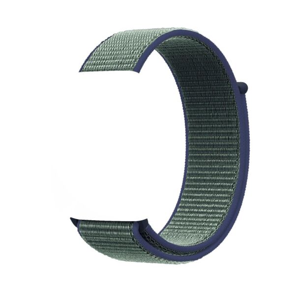 Apple Watch ile Uyumlu 42-44mm Kumaş Kayış Yeşil/Lacivert
