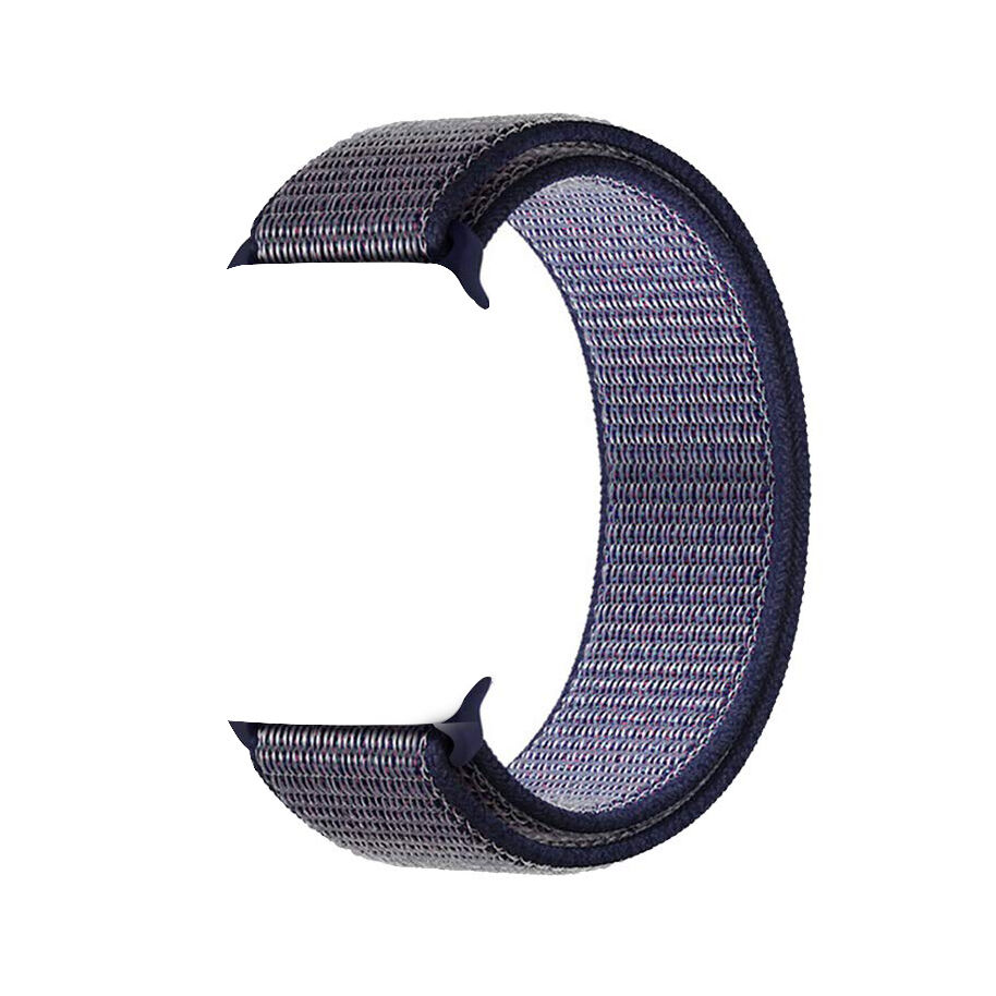 Apple Watch ile Uyumlu 42-44mm Kumaş Kayış Lacivert/Lila