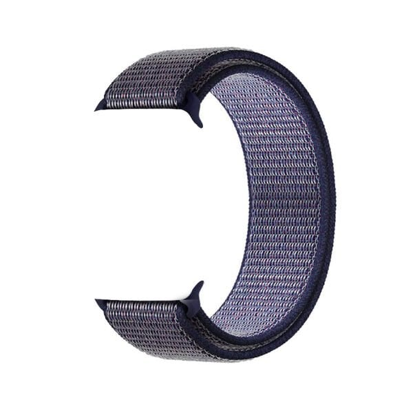 Apple Watch ile Uyumlu 42-44mm Kumaş Kayış Lacivert/Lila