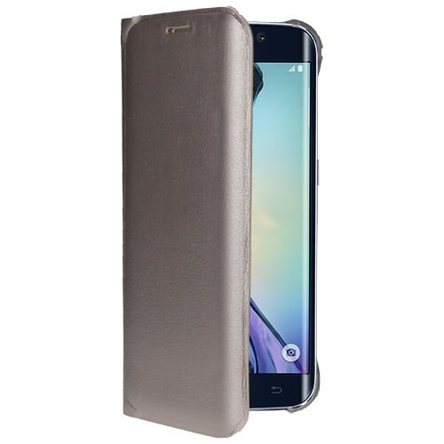 Galaxy S6 Edge ile Uyumlu Flip Wallet (Suni Deri) Altın