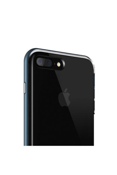 VRS Design iPhone 8 Plus / 7 Plus ile Uyumlu Crystal Bumper Kılıf Steel Blue