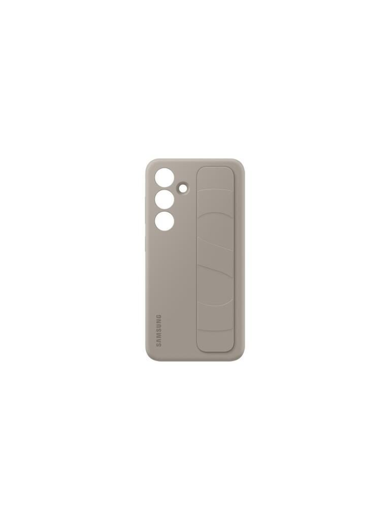 Galaxy S24 ile Uyumlu Kordonlu & Standlı Sililkon Kılıf Boz Kahverengi ‎EF-GS921CUEGWW