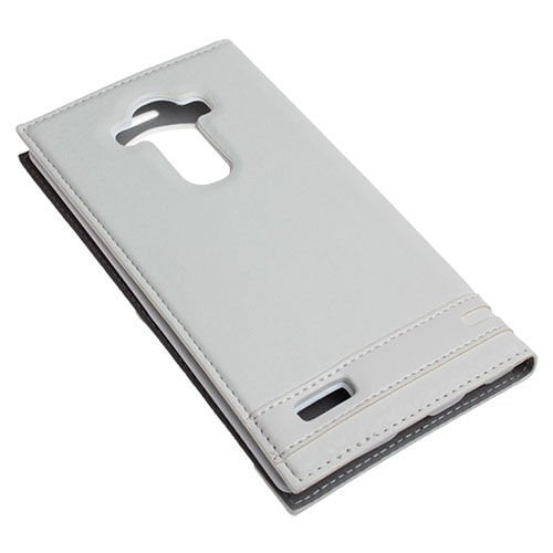 G4 ile Uyumlu Kılıf Pencereli Safir Serisi Kapaklı Beyaz