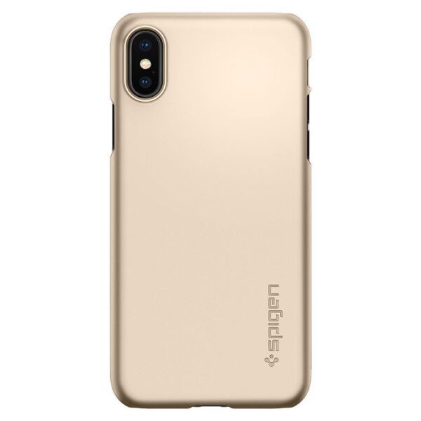 Spigen iPhone X ile Uyumlu Kılıf Thin Fit Ultra İnce Champagne Gold