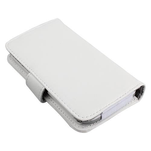 Optimus G E975 ile Uyumlu Yan Kapaklı Cüzdanlı Kart Bölmeli Deri Kılıf Beyaz Renk