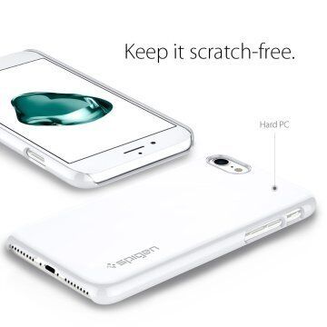 Spigen iPhone 7 ile Uyumlu Kılıf Thin Fit Ultra İnce White