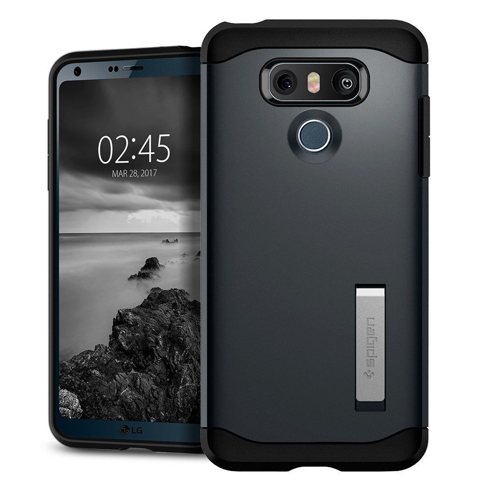 Spigen G6 ile Uyumlu Kılıf Slim Armor Metal Slate