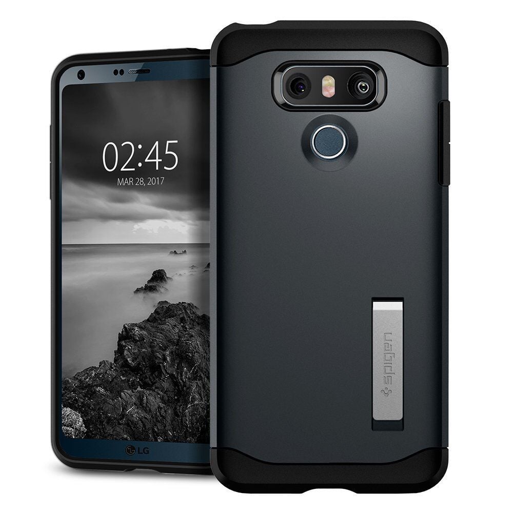 Spigen G6 ile Uyumlu Kılıf Slim Armor Metal Slate