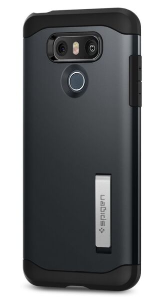 Spigen G6 ile Uyumlu Kılıf Slim Armor Metal Slate