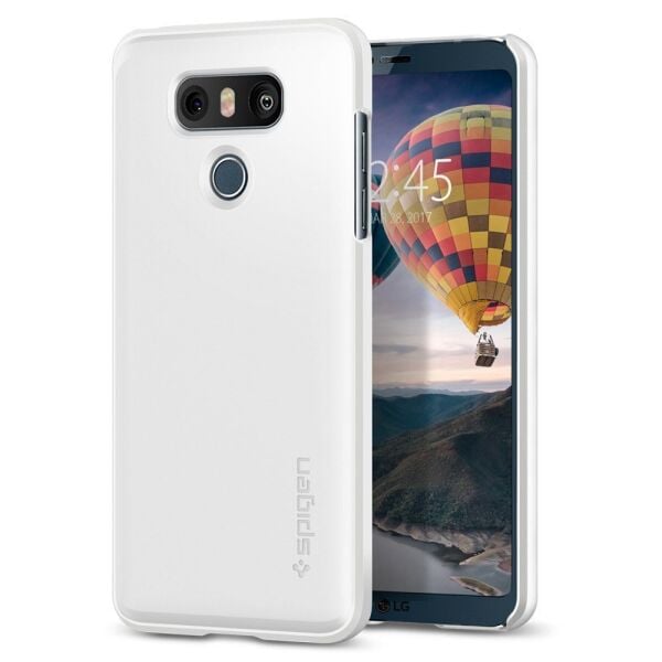 Spigen G6 ile Uyumlu Kılıf Thin Fit Shimmery White