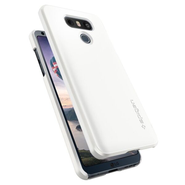 Spigen G6 ile Uyumlu Kılıf Thin Fit Shimmery White