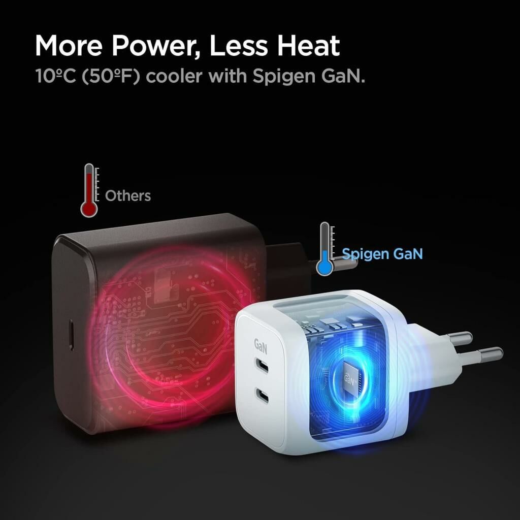 Spigen USB-C Duvar Şarj Cihazı PowerArc ArcStation 45W 2 Port Hızlı Şarj Cihazı PE2105 White
