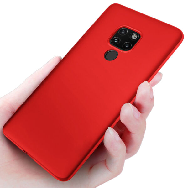 Mate 20 X ile Uyumlu Soft Silikon Kılıf  Kırmızı