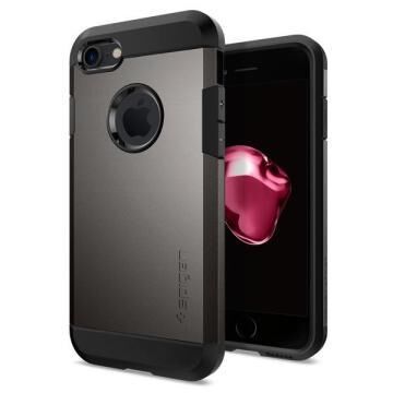 Spigen iPhone 7 ile Uyumlu Kılıf Tough Armor Gun Metal