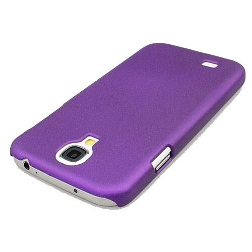 Galaxy S4 i9500 ile Uyumlu Kumlu Sert Kauçuk Kılıf Mor