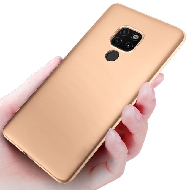 Mate 20 X ile Uyumlu Soft Silikon Kılıf Altın