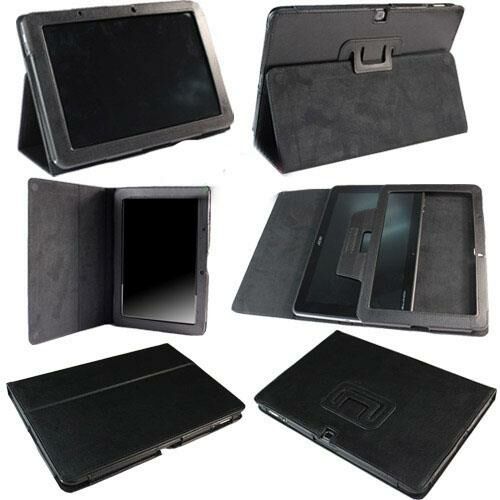 Acer Iconia Tab A700 ile Uyumlu Standlı Deri Kılıf Siyah Renk