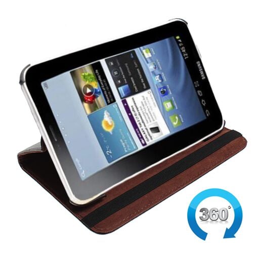 Galaxy Tab 7 Plus P6200 ile Uyumlu Deri Kılıf Kahverengi Renk