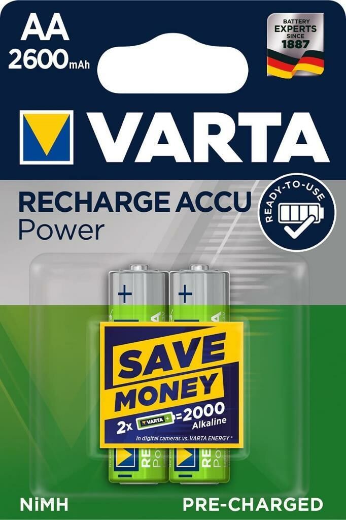 Varta Power 2600mAh AA Şarj Edilebilir Kalem Pil 2'li Paket