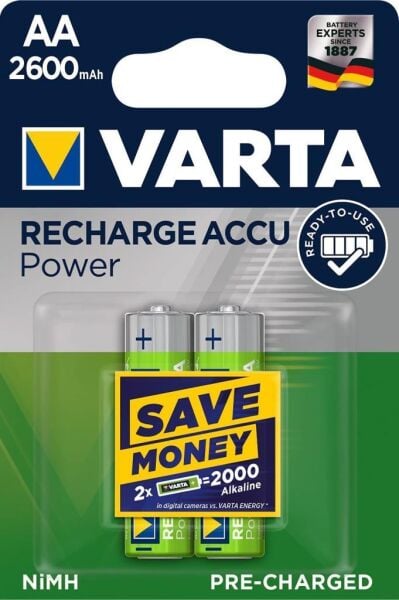 Varta Power 2600mAh AA Şarj Edilebilir Kalem Pil 2'li Paket