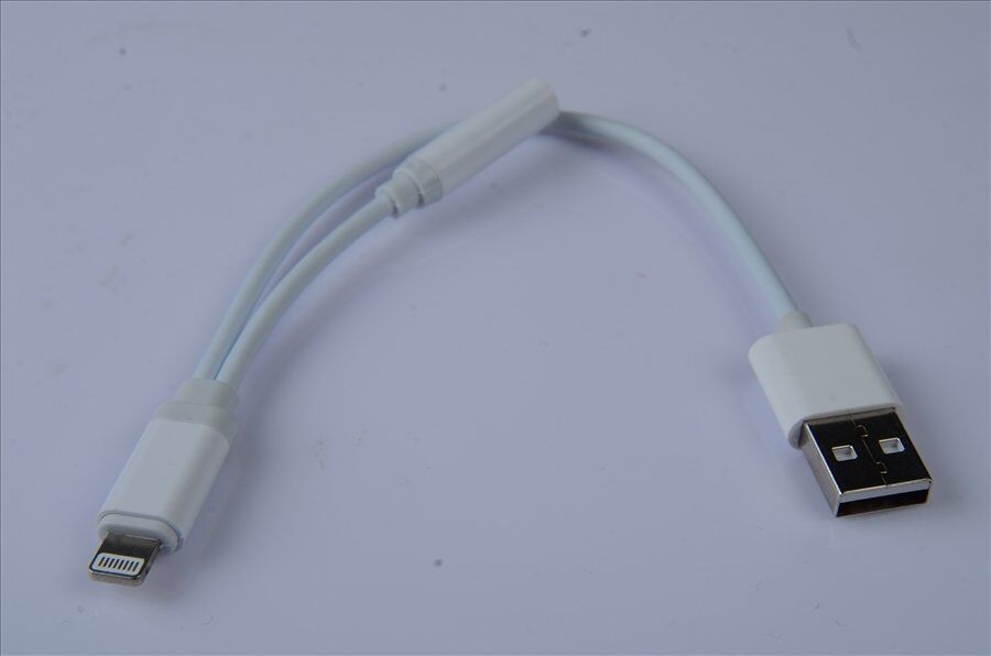 iPhone 7/7 Plus ile Uyumlu Usb 3.5mm 3.5mm Dönüştürücü AUX Bağlantı Kablosu Beyaz A Kalite IPA-002