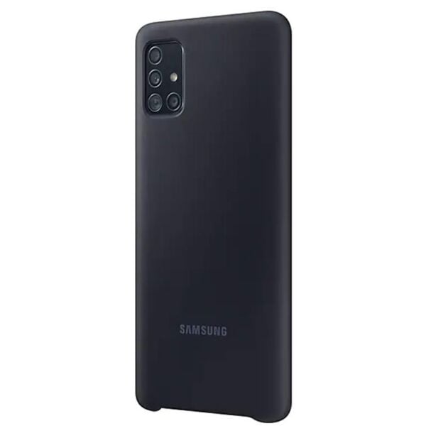 Galaxy A51 ile Uyumlu Silikon Kılıf Siyah EF-PA515TBEGWW