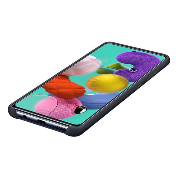 Galaxy A51 ile Uyumlu Silikon Kılıf Siyah EF-PA515TBEGWW
