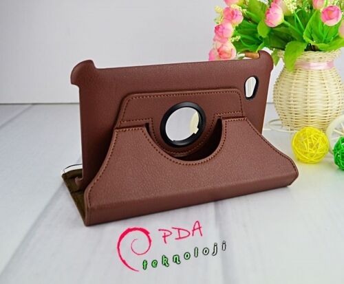 Galaxy Tab 2 7.0 P3100 ile Uyumlu 360 Derece Dönebilen Deri Kılıf Kahverengi Renk