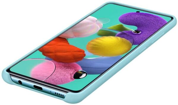 Galaxy A51 ile Uyumlu Silikon Kılıf Mavi EF-PA515TLEGWW