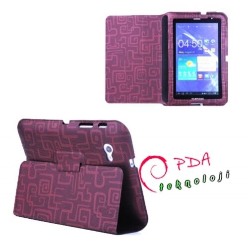 Galaxy Tab 2 7.0 P3100 ile Uyumlu Standlı Kılıf Kırmızı Renk