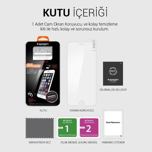 Spigen iPhone 6s/6 ile Uyumlu Cam Ekran Koruyucu GLAS.tR SLIM