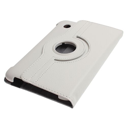Galaxy Tab 2 7.0 P3100 ile Uyumlu 360 Derece Dönebilen Deri Kılıf Beyaz Renk