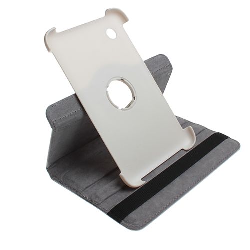 Galaxy Tab 2 7.0 P3100 ile Uyumlu 360 Derece Dönebilen Deri Kılıf Beyaz Renk