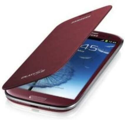 Galaxy S3 i9300 ile Uyumlu Flip Cover Kılıf EFC-1G6FRECSTD Kırmızı