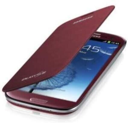 Galaxy S3 i9300 ile Uyumlu Flip Cover Kılıf EFC-1G6FRECSTD Kırmızı