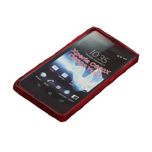 Xperia Z ile Uyumlu S Desenli Silikon Kılıf Kırmızı