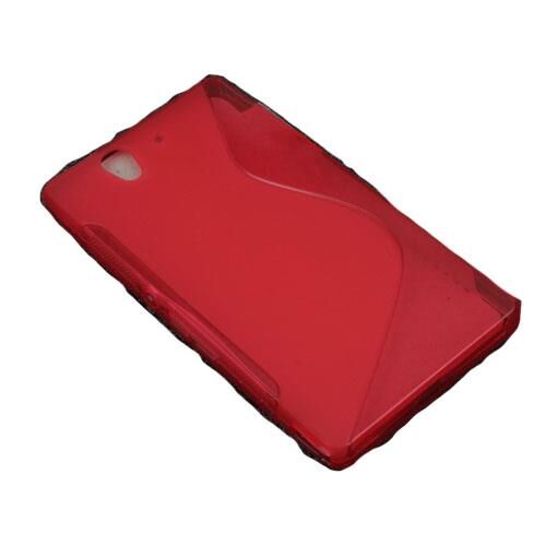 Xperia Z ile Uyumlu S Desenli Silikon Kılıf Kırmızı