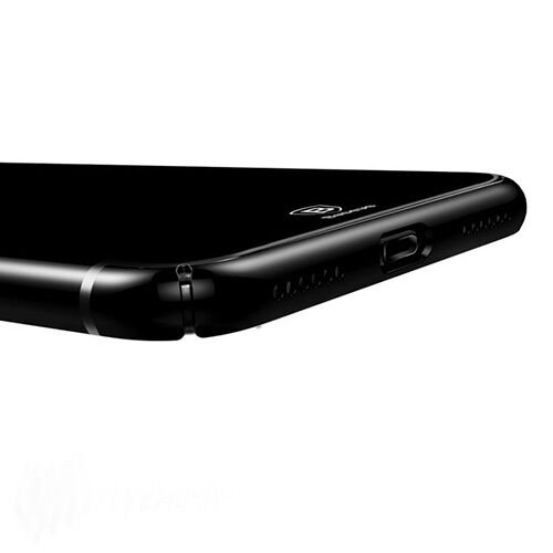 Baseus Glitter iPhone 7 Plus / 8 Plus ile Uyumlu Sert Kılıf Jet Black VVIAPIPH7P-DVVL1