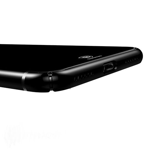 Baseus Glitter iPhone 7 Plus / 8 Plus ile Uyumlu Sert Kılıf Jet Black VVIAPIPH7P-DVVL1