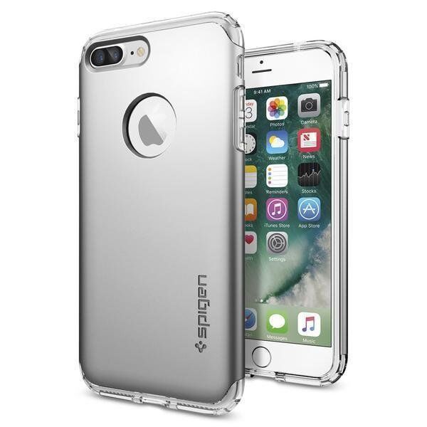Spigen iPhone 7 Plus ile Uyumlu Kılıf Hybrid Armor Satin Silver