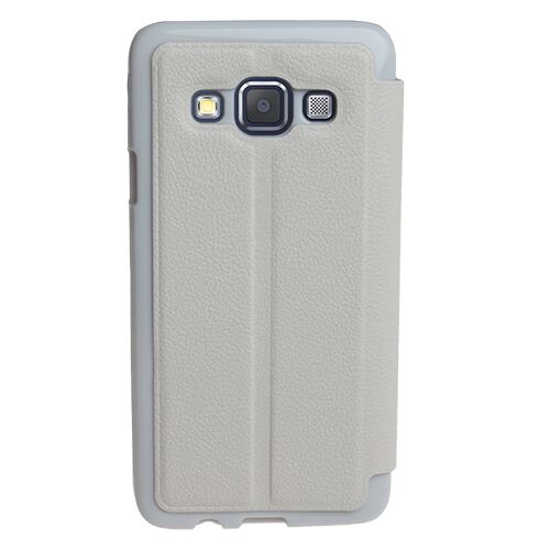 Galaxy A5 2015 ile Uyumlu Kılıf Yan Model Vantuzlu Pencereli Beyaz