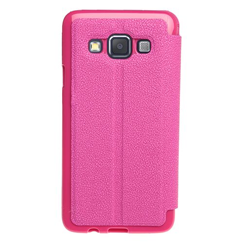 Galaxy A5 2015 ile Uyumlu Kılıf Yan Model Vantuzlu Pencereli Pembe