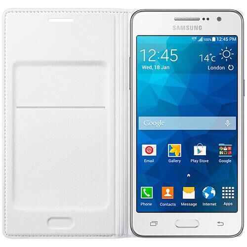 Galaxy Grand Prime ile Uyumlu Kılıf Flip Wallet Beyaz EF-WG530BWSEGWW (Out)