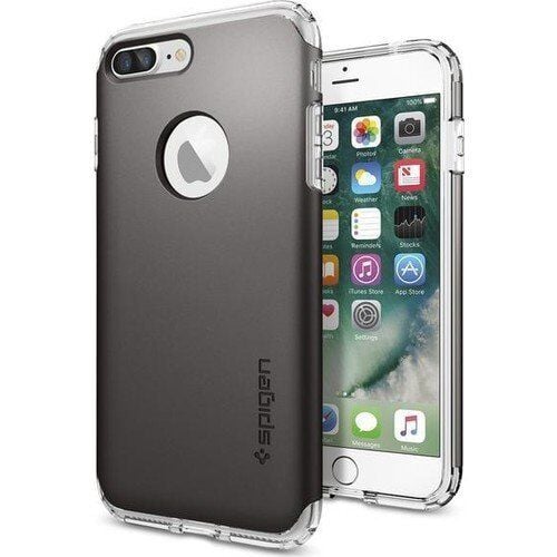 Spigen iPhone 7 Plus ile Uyumlu Kılıf Hybrid Armor Gun Metal