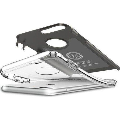 Spigen iPhone 7 Plus ile Uyumlu Kılıf Hybrid Armor Gun Metal