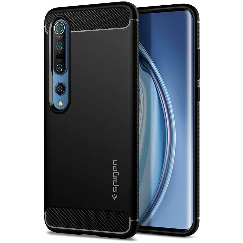 Spigen Mi 10 Pro / Mi 10 ile Uyumlu Kılıf Rugged Armor Matte Black