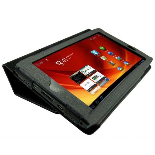 Acer A100 ile Uyumlu Standlı Deri Kılıf Siyah Renk