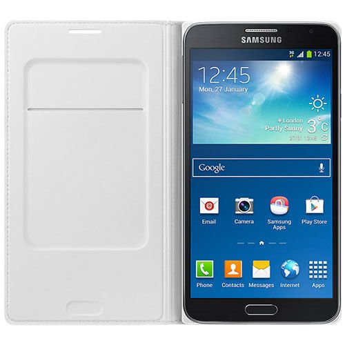 Galaxy Note 3 Neo ile Uyumlu Kılıf Flip Wallet Beyaz EF-WN750BWEGWW (Out)