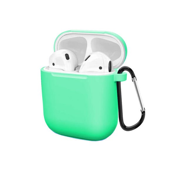 AirPods ile Uyumlu Düz Silikon Kılıf Yeşil