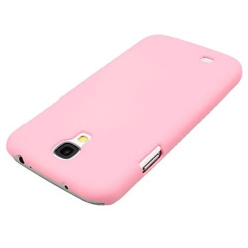 Galaxy S4 i9500 ile Uyumlu Sert Kauçuk Kılıf Pembe Renk
